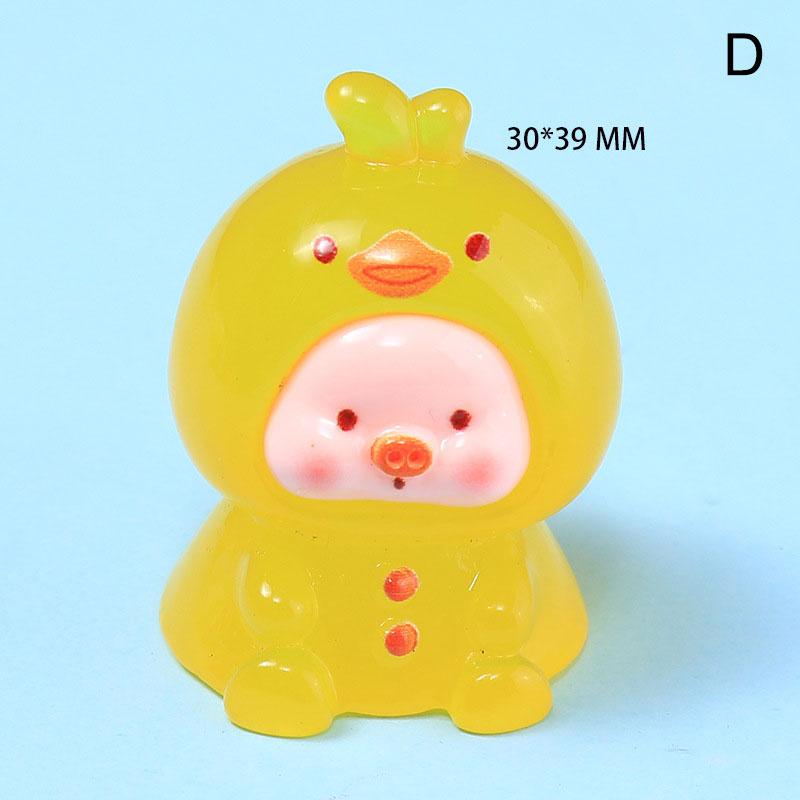 Смола мультфильм светящийся в темноте животное с мордочкой свиньи украшения аксессуары автомобиль настольное украшение