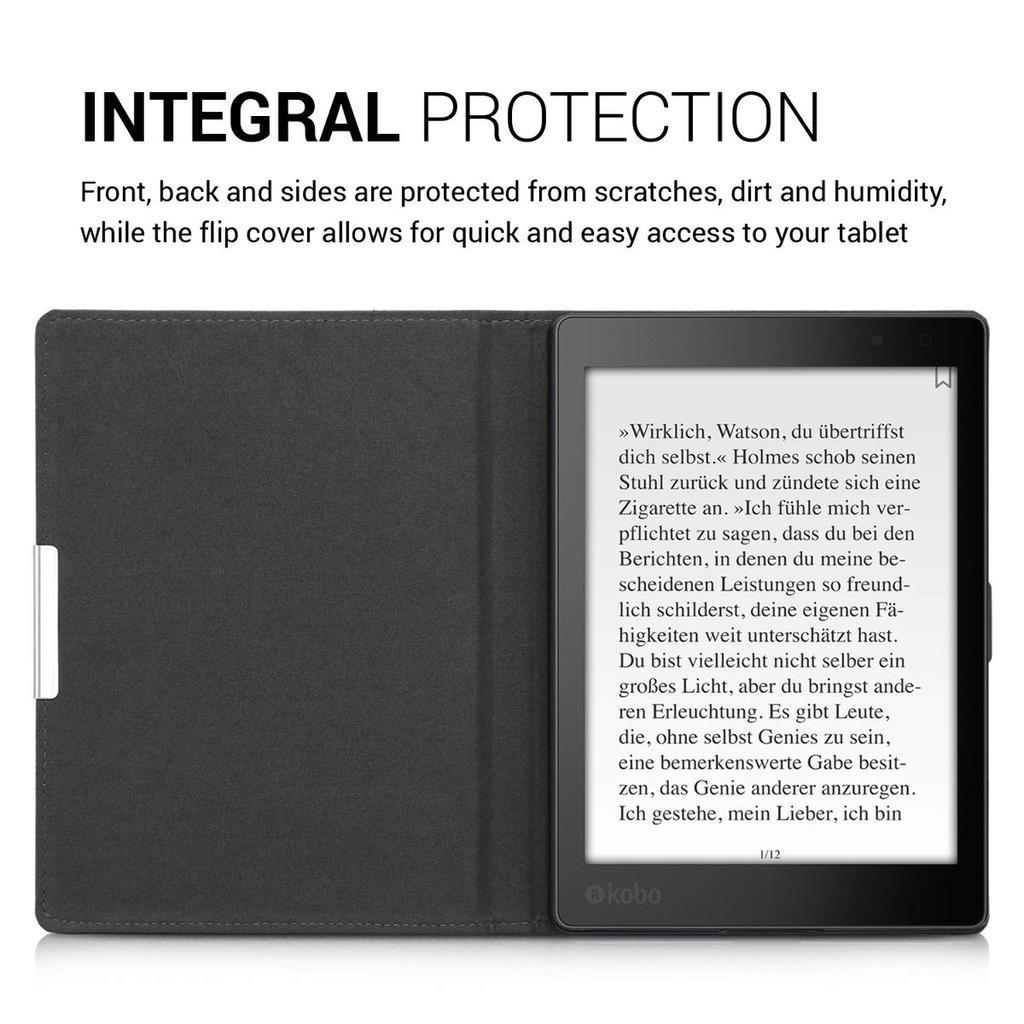 Kwmobile Kobo Aura ONE Compatible Case - Canvas E-Book Cover - Auto Sleep Reader Protective Case Compatible