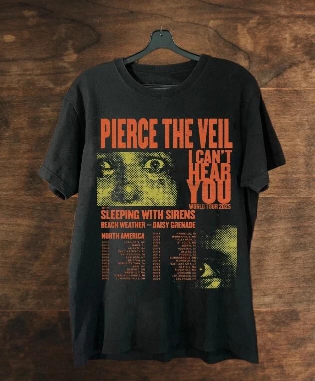 НОВЫЙ Футболка с принтом группы Pierce the Veil, тур 2025, подарок для фанатов, размеры от S до 3XL