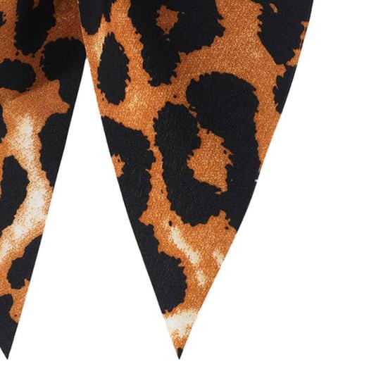 Women Hair Pin Bowknot Decor Leopard Print Satin Ribbon Bow Hair Barrette Large Bow Clip Hair Accessories