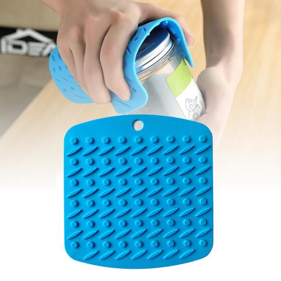 Kitchen Table Placemat Silicone Square Pot Holder Mat Non Slip Hot Pad Spoon Rest