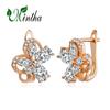 MINTHA Clip Earrings Trendy Wedding Daily Fashion Jewelry Cubic Zirconia Earrings For Women Flower Earrings