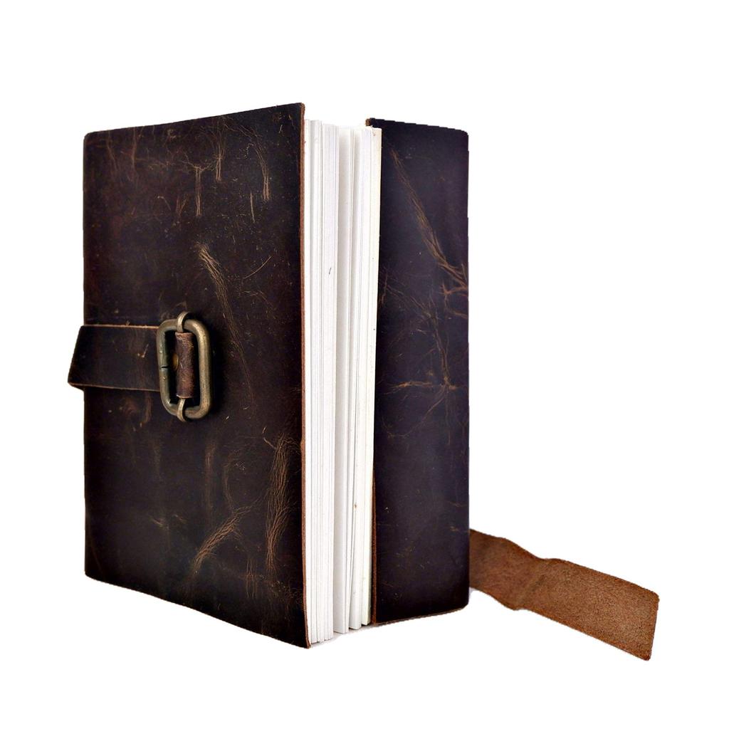 Eono Vintage Leather Diary , Leather Bound Journal Large Writing Notebook 200 Handmade Pages with 5 X 7 Inch.