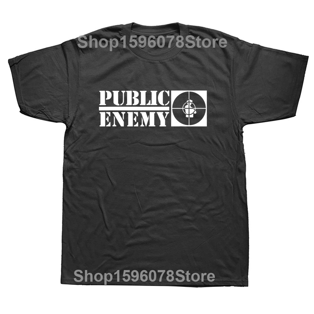 2024 Веселый Летний Стиль Футболка US Rap Team Public Enemy Графическая Хлопковая Футболка Музыка Короткий Рукав Повседневные Хип-Хоп Футболки