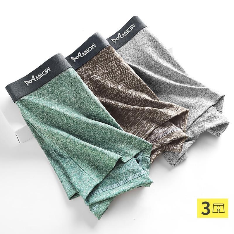 MiiOW 3 шт. антибактериальное хлопковое сексуальное мужское нижнее белье для геев мужские трусы-боксеры дышащие мужские трусы Bxoers шорты Hombre