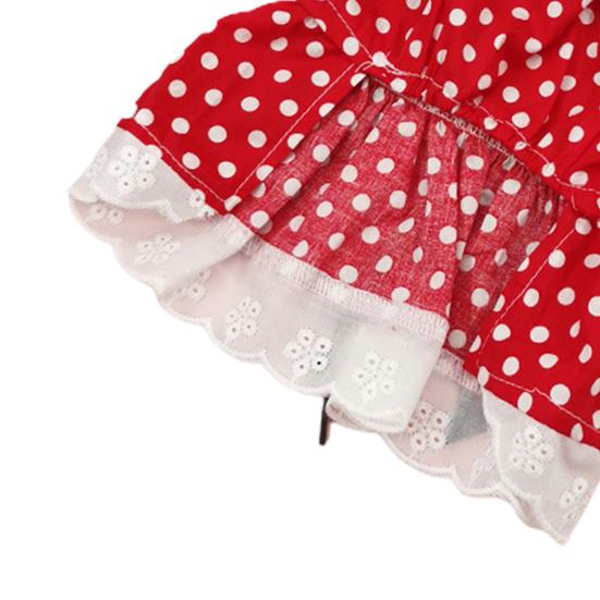 Свадьба, праздник, Рождество, новое платье, кружево, год собаки, с принтом в горошек, с рюшами на подоле, с бантом, юбка принцессы для домашних животных, тонкая весна-лето