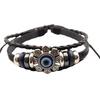 Faux Leather Bracelet Bohemian Multilayer Beads Vintage Geometric Decorative Gift Men Women Turkish Evil