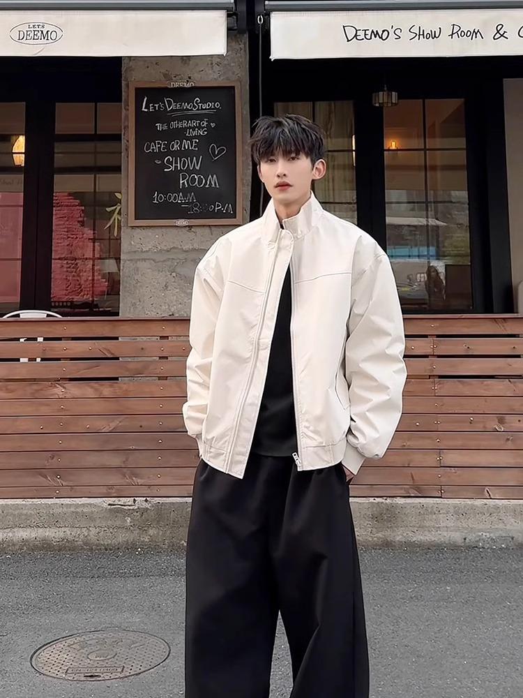 Men's Cleanfit Three-Proof Flight Jacket, Stand-Up Collar, Spring/Autumn Baseball Windbreaker