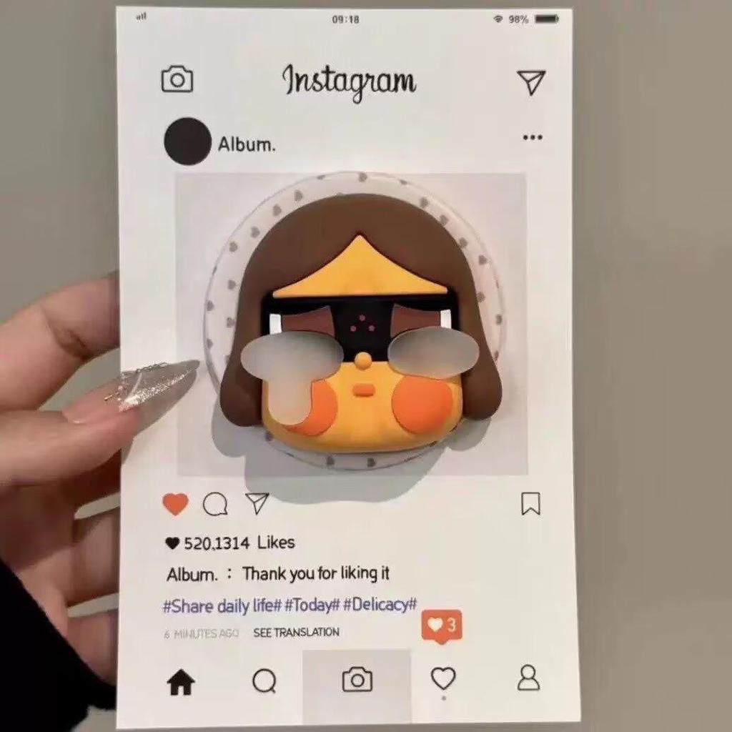 3D Силиконовый Мультяшный Плачущая Звезда Держатель для Мобильного Телефона и Выдвижной Держатель-Подушка