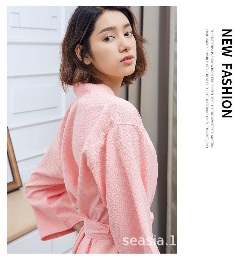 Халат из чистого хлопкового вафельного хлопка Asia: Легкий, быстросохнущий, влагопоглощающий халат унисекс для весны, лета и осени.