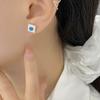 Bluestone Square Personality Ins Style Earrings Light Luxury High-end Exquisite Simple Earrings