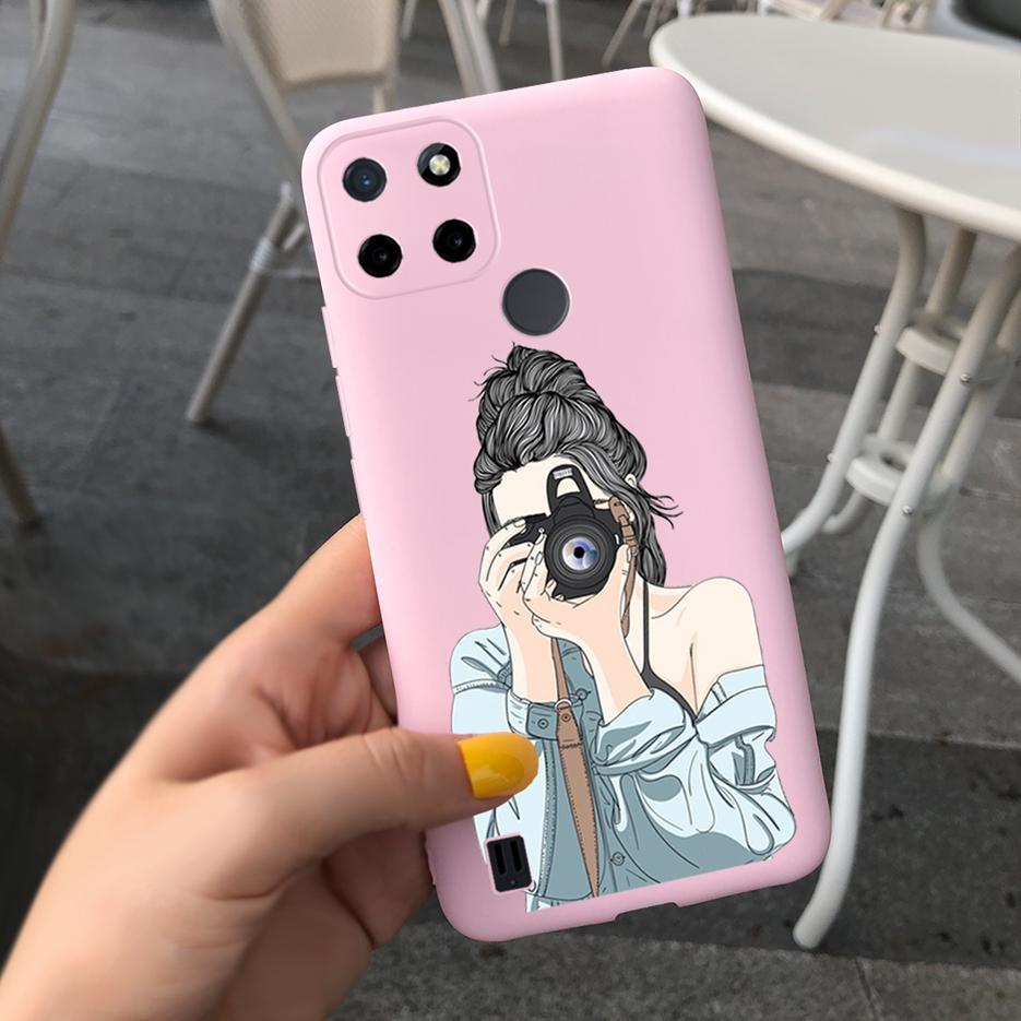 Чехол для Realme C21Y RMX3261 Милые подсолнухи Перо Мягкий силиконовый задний чехол для телефона Для Realme C21Y C 21 Y Чехлы Сумки RealmeC21Y