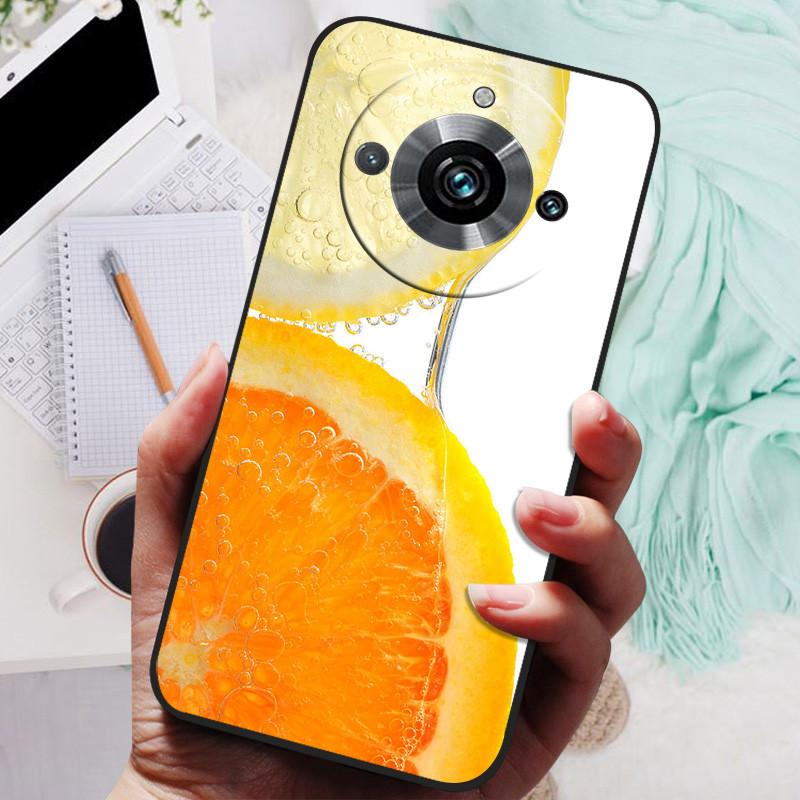Чехол для Realme 11 Pro Plus Черный Силиконовый Милый Расписной ТПУ Coque для Realme11 Pro Capa Realme 11 5G 203 Funda Защитный