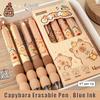 4PCS Cartoon Cute Capybara Erasable Gel Pens Kawaii Quick-Drying Writing Smooth Elegant Neutral Pens Aesthetic Stationery