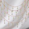 1Meter 0.5Meter Green Glass Lantern Beads Crystal Charm Copper Chain DIY Necklace Bracelet Beaded Chain Jewelry Making Materials