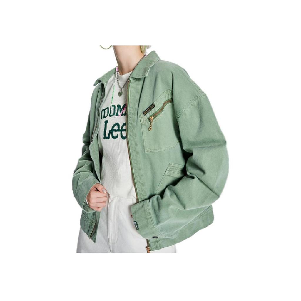 Lee X Randomevent Коллаборация Сплетенная куртка с вставками на спине Унисекс Куртка Зеленая LUT005300201690A03715