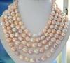 12mm Natural Australian South Sea Gold Pink Pearl Necklace 100inch
