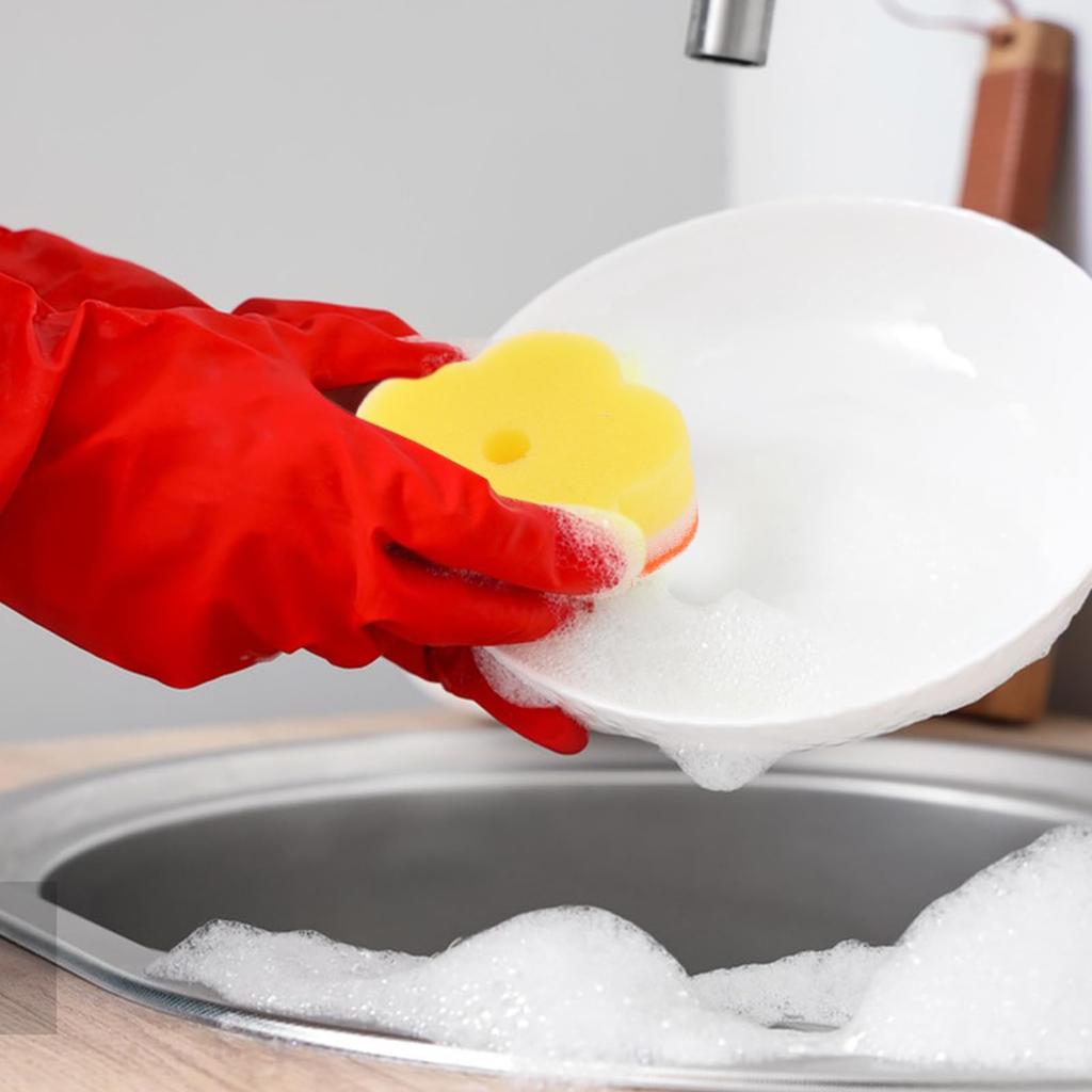 LEDMOMO Губка для 10 Губка для Губка Ткань для Форма цветка Кухня, Штук, Мытье посуды, Без царапин, Антибактериальный, Мытье посуды, Пенообразование,