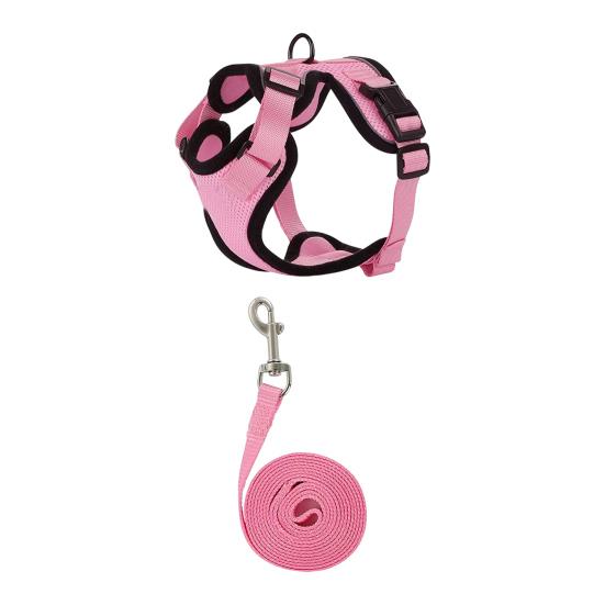 Кошачья шлейка и поводок для прогулок, регулируемый, устойчивый к побегу, жилет для котят, шлейка со светоотражающими полосками для котят средних и больших размеров