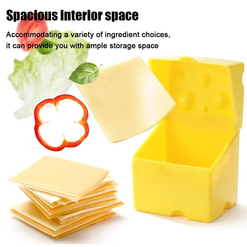 Sliced Cheese Storage Container Plastic Butter Block Lid Box Cheese Slice Saver Flip Slice Cheese Box Kitchen Gadgets