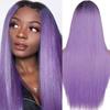 Синтетические парики для черных женщин, длинные прямые парики, белый/блонд/фиолетовый парик, средняя часть, парики для косплея для вечеринки