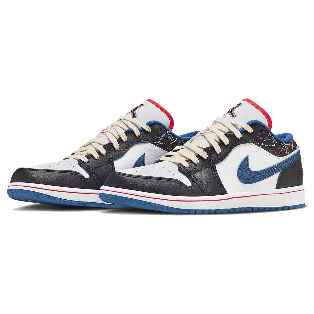 Air Jordan 1 Low SE Industrial Blue Sashiko Мужские кроссовки Белый Черный Сирена-Красный FV3622-141