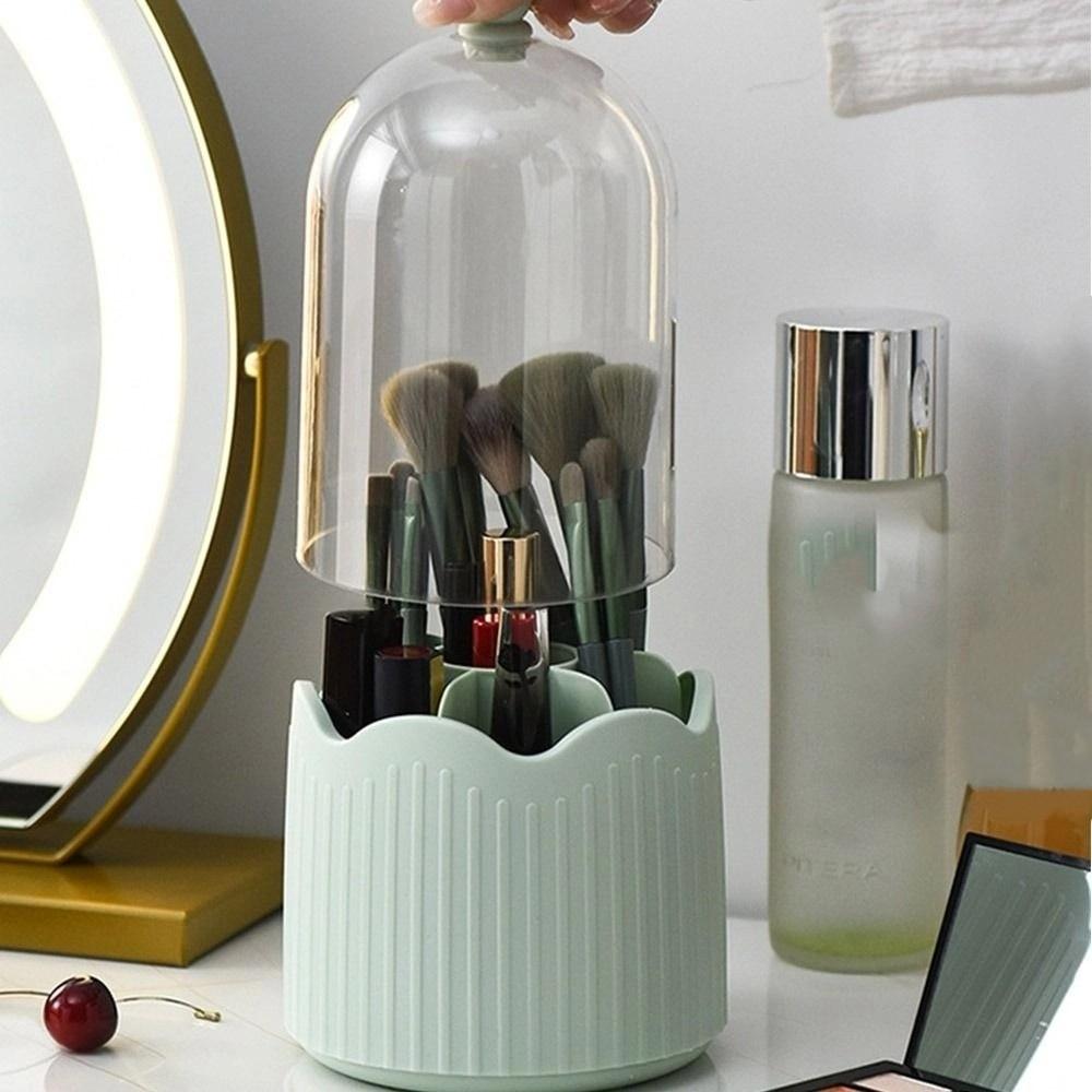 Dust-proof Rotatable Makeup Brush Box Detachable Desktop Makeup Organizer  Jewelry Container
