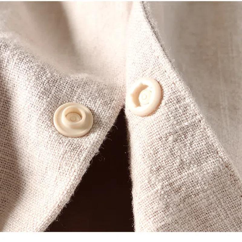 Осенне-зимнее теплое мужское пальто, повседневные флисовые куртки для мужчин, отложной воротник, хлопковое льняное пальто с пуговицами, утолщенное свободное пальто