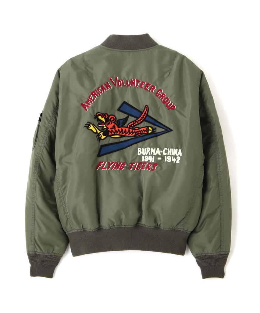 AVIREX WASHED MA-1 FLYING TIGERS Jacket Men's XL 401 Sage 783-5252012