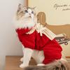 Autumn and Winter Hairless Cat Puppet Thickened Bow Velvet Four-legged Cotton-padded Coat Small Dog Teddy Pet Cat Clothes