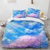 Комплект пододеяльников Sky Duvet Cover Cloud Rainbow Cherry Blossom Element Romantic Theme King Size Polyester Bed Cover для детей и девочек