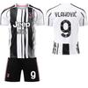 2025-26 Домашняя черно-белая футболка Ювентуса №7 Кьеза №9 Костич Футбольные майки
