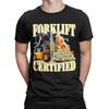Мужские футболки с сертификатом оператора погрузчика для отдыха, 100% хлопок, футболки с коротким рукавом, одежда с круглым вырезом, идея для подарка