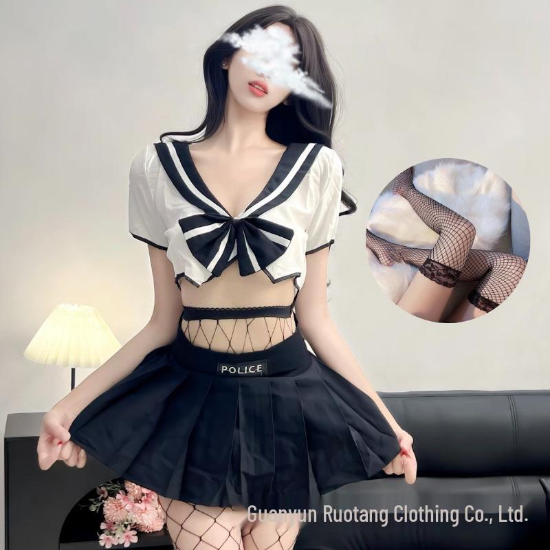 Комплект нижнего белья для косплея "Искушение школьницы": Форма JK, короткая юбка, купальник, милый и игривый.