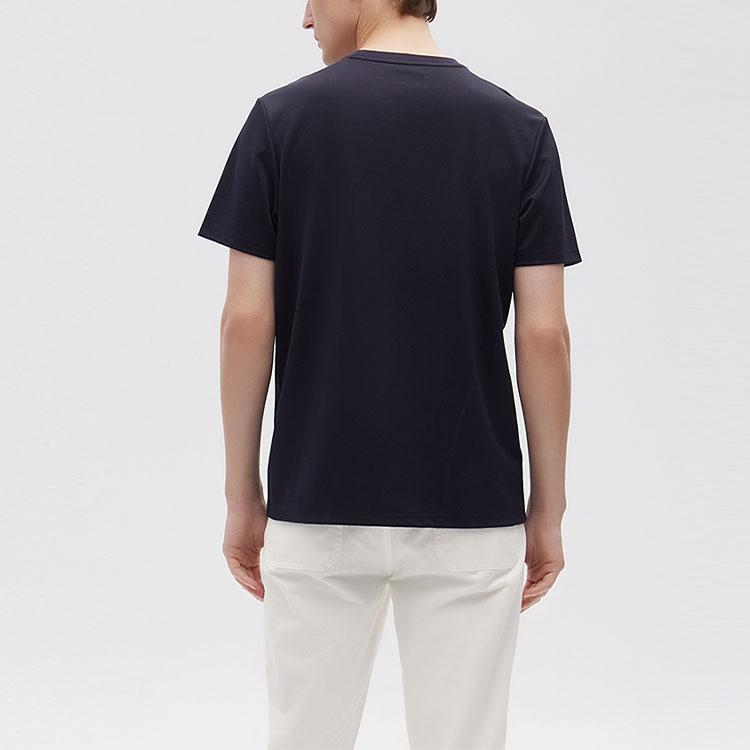 Fila Свободная трикотажная футболка с вышитым логотипом с короткими рукавами, мужские топы Heritage-Blue F11M122102F-NV