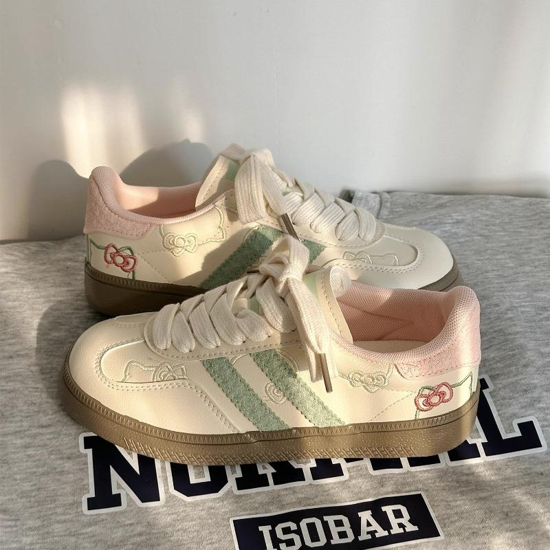 Нишевый цвет гуавы hello kitty милые маленькие белые туфли школьницы летние универсальные кеды