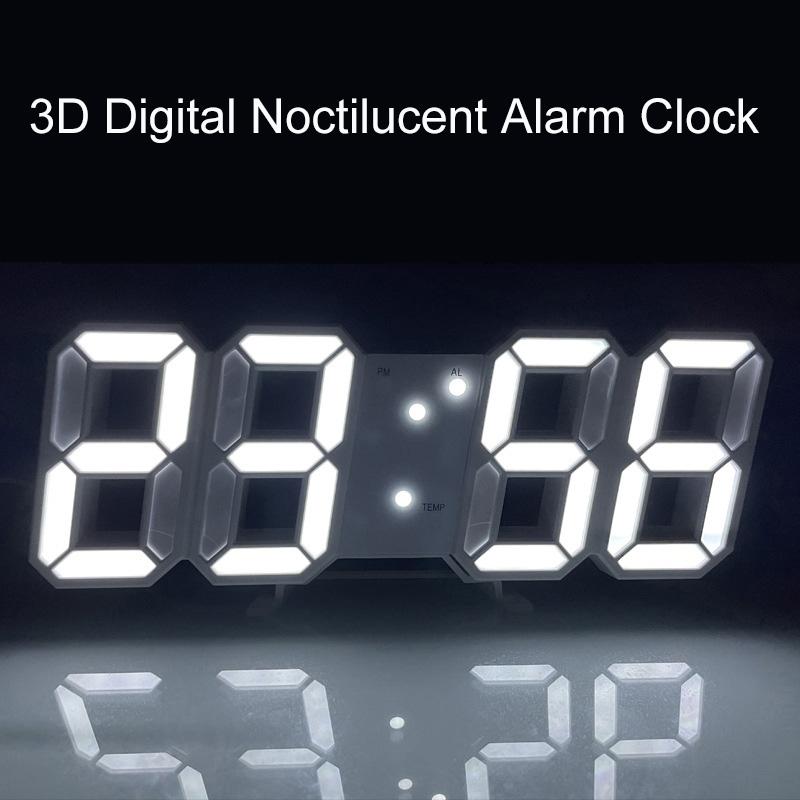 3D цифровой будильник творческий интеллектуальный светочувствительный светодиодный настенный студенческий электронный будильник украшение дома с дисплеем температуры