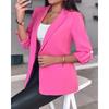 Women Solid Casual Long Sleeve Pocket Blazer Jacket