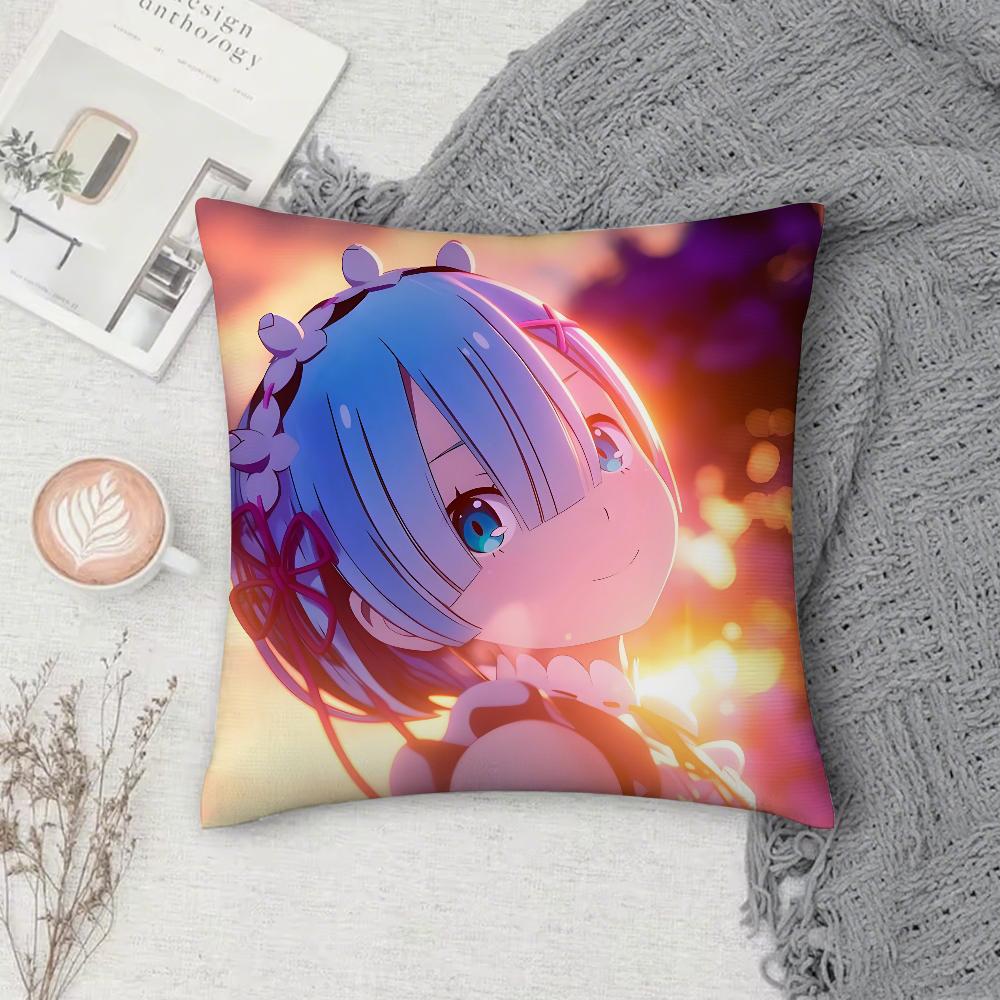 Аниме R-Re Zero Наволочка Квадратная Диванная с для узора удобная подушкаподходит для комнаты