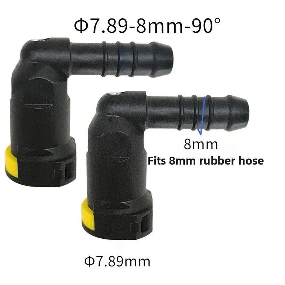Fuel Line Female Quick Connector 7.89mm Sized to Fit 8mm Inner Diameter Rubber Pipe and 7.89mm Outer Diameter Male Ends