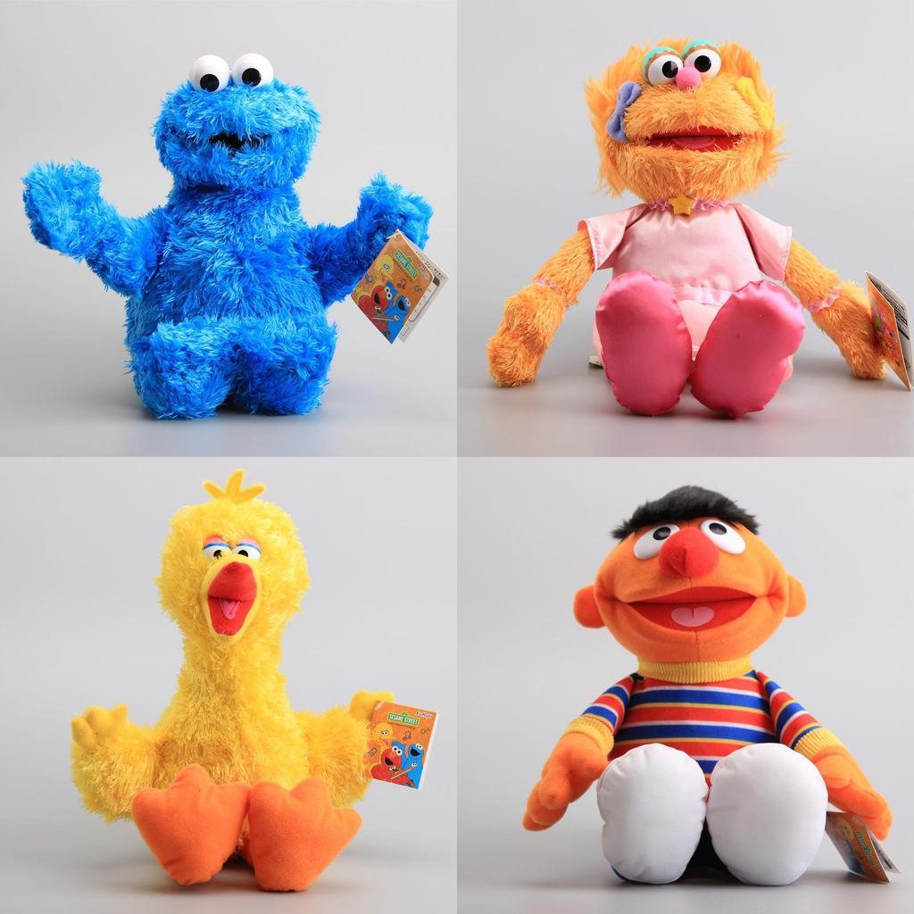 High Quality Sesame Street Plush Elmo Zoe Ernie Oscar Cookie Grover Bird Nwt Toys