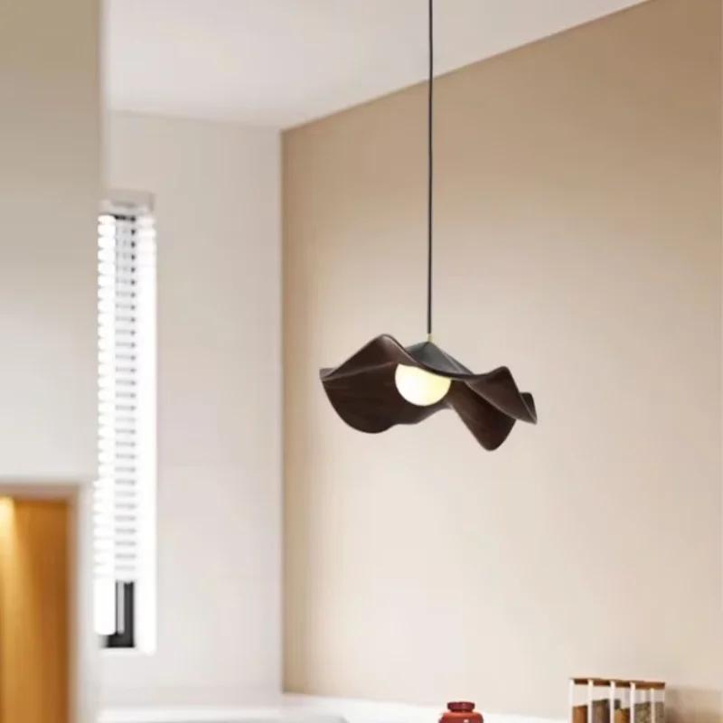 W2557 Cream Style Bedroom Living Room Decoration Ceiling Pendant Lamp Nordic Minimalist Flower Light Wabi Sabi Dining Table Chan