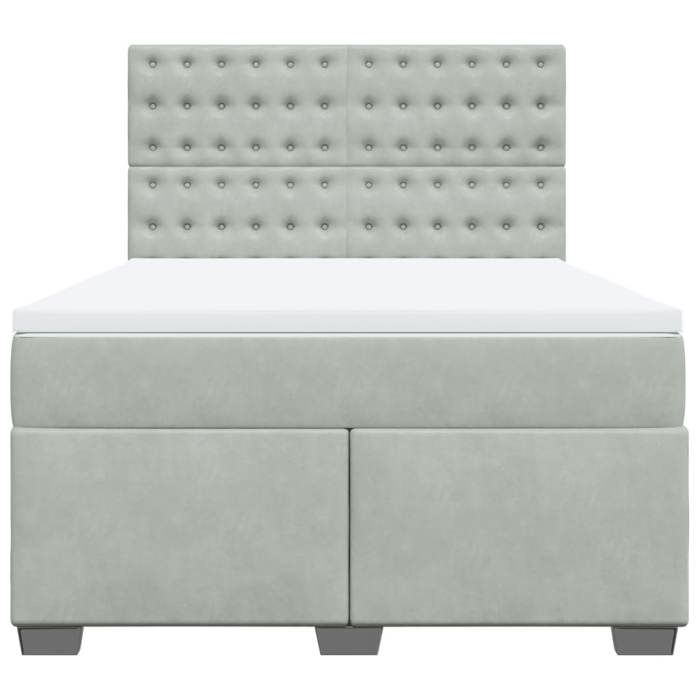 Maison Exclusive - Sommier à lattes de lit et matelas Gris clair 140x190cm Velours