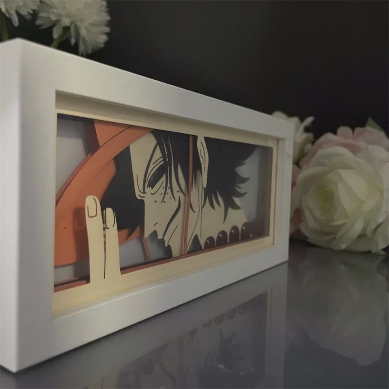 Лампа-скульптура из бумаги One Piece Luffy & Zoro - ночник в стиле аниме и украшение для стола