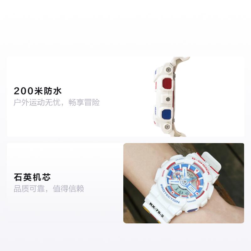 Casio Серия G-Shock 40-летие Сотрудничество Совместный бренд Модель Оригинальный Gundam RX-78-2 Кварцевые Смола Резиновый ремешок Мужские часы Синие GA-110TR-7APRGD