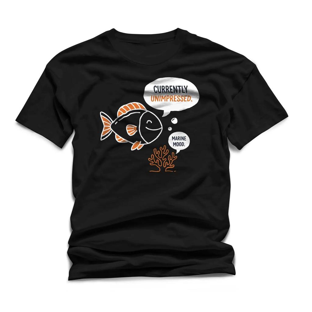 Currently Unimpressed Fish T Shirt Marine Mood Funny Ocean For Divers Aquarium Lovers Sarcastic Humor Vintage