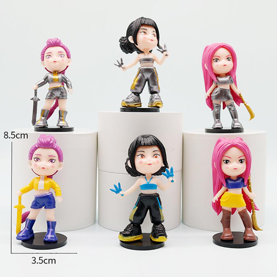 K-pop Истребители демонов Аниме Фигурка Игрушки Милые ПВХ Подвижные Суставы Фигурка Модель Куклы Детская Игрушка для Украшения на День Рождения Подарки