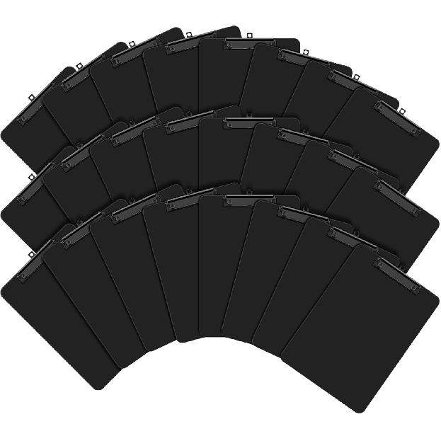Plastic Clipboard Set of 2, 12.5 x 9'' Letter Size for Classroom, Students, Teacher, Nurse, A4 Black 8.5 x 11'' Clip Board with Low Profile Black