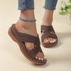 New Comfort Soft Platform Slippers Women Crystal Casual Med Heels Summer Slides Shoes Woman Plus Szie Light Non-Slip Flip Flops