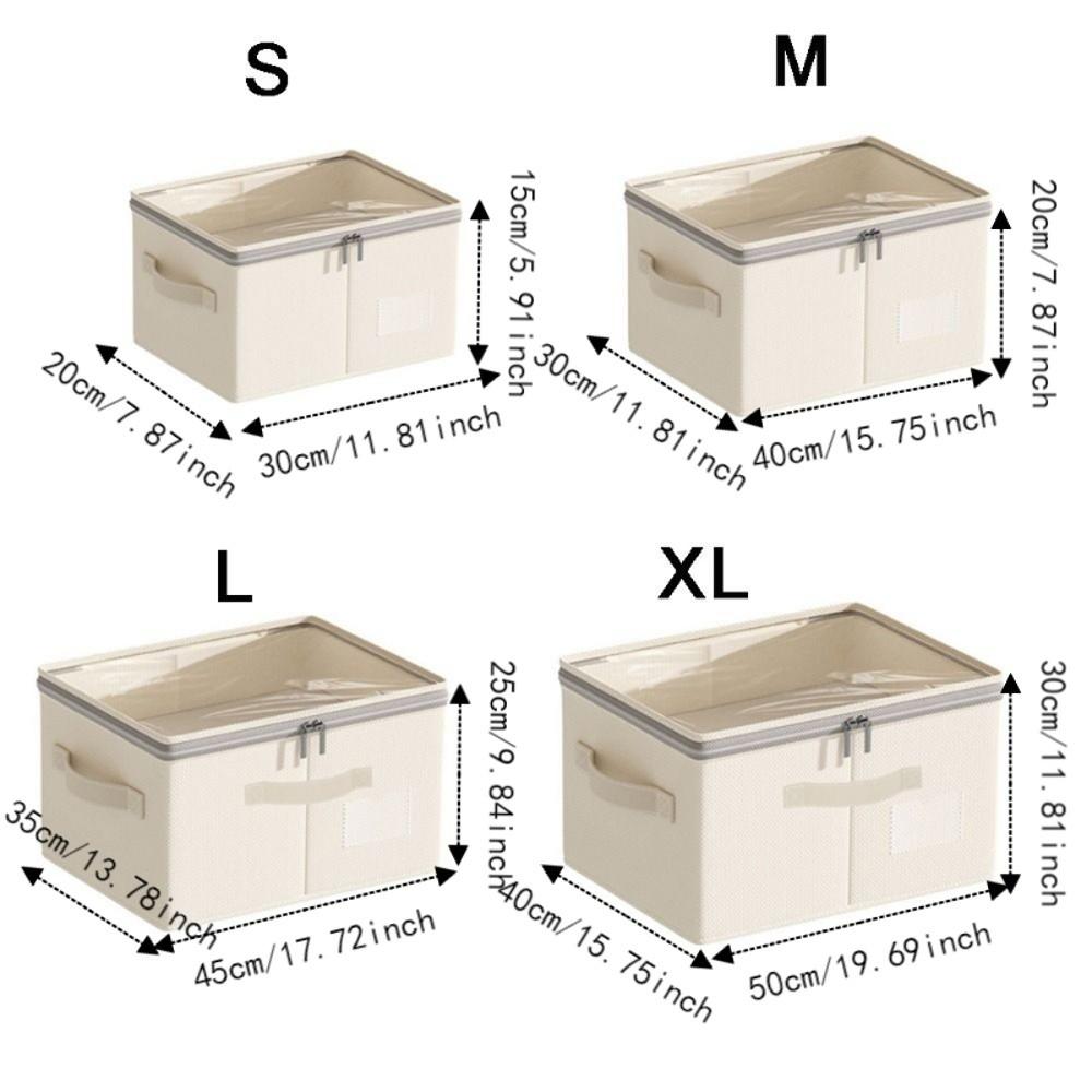 Large Capacity Folding Storage Bin Clear Window Wardrobe Organizer for Bedroom